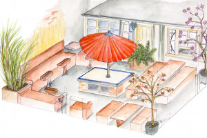 drawing-courtyard.jpg - Japanese Tea House in York