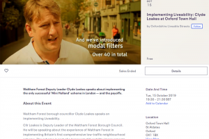 Implementing Liveability: Clyde Loakes at Oxford Town Hall at Oxford