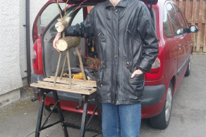 kieran-with-reindeer-by-car.jpg - Recycled wood workshop for young homeles