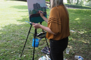 Plein Air drawing - Capture the Castle at Clitheroe