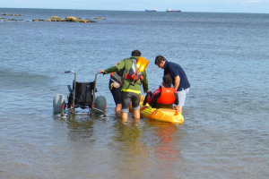 kayak-transfer.jpg - Beach Wheelchairs for Cullercoats