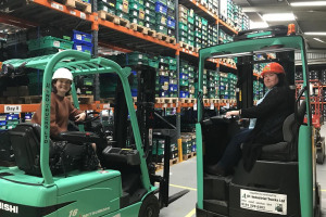 food-bank-fork-lifts.jpg - Buy a 'MORE THAN FOOD', Van for FISCUS