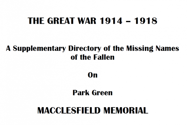 53 lost names for Macclesfield Cenotaph