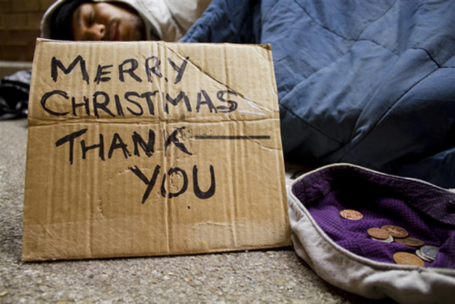 Helping the homeless at Christmas