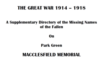 53 lost names for Macclesfield Cenotaph