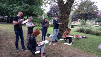 Russian speaking Art picnic in a park